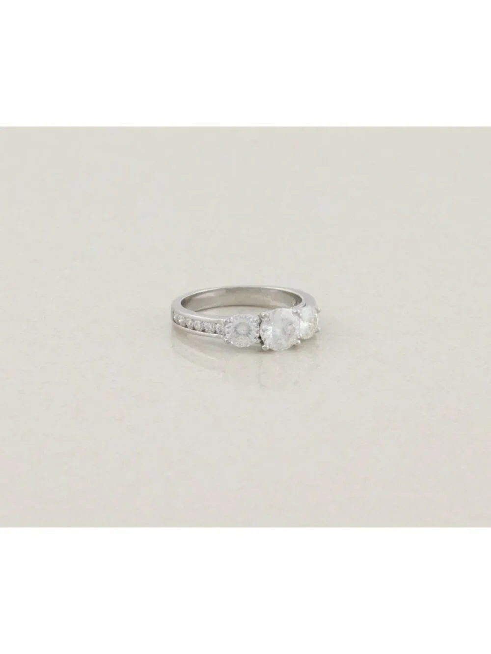 Sterling Silver Lab Created Moissanite Ring Sparkly 8 1/4  Engagement Ring